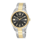 Esprit Men's Black Dial Silver Gold Watch