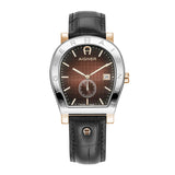 Aigner Daiano Gents Brown Dial Black Leather Strap Watch