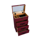 Artisan Jewelry Square Pattern Burgundy Armoire