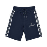 Aigner Kids Boy's White & Navy Set of T-Shirt & Bermuda