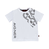 Aigner Kids Boy's White & Grey Set of T-Shirt & Bermuda