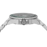 Emporio Armani GMT Dual Time Gents Black Dial Stainless Steel Watch