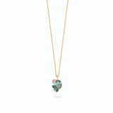 Les Nereides Lotus Flower and Blue Stone Pendant Necklace