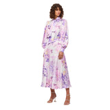 Leo Lin Women's Camellia Print in Mauve Skirt