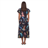 Leo Lin Women's  Audrey Pocket  Shirt Midi Dress Twilight Print In Black