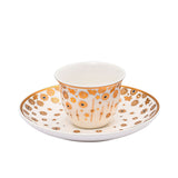 Casa Blu  Floral Tea & Arabic Coffee Cups Set (18pc) - Gold Accents