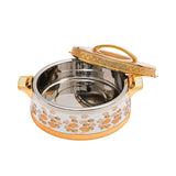 Casa Blu  Metal Food Warmer with Elegant Floral Pattern Design