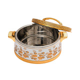 Casa Blu  Metal Food Warmer with Elegant Floral Pattern Design