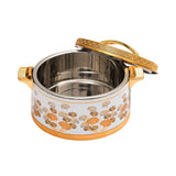 Casa Blu  Metal Food Warmer with Elegant Floral Pattern Design