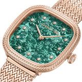 Cerruti 1881 Gresta Women's Green Dial Rose Gold Stainless Steel Mesh Bracelet Watch