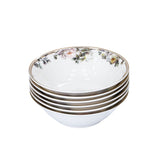 Casa Blu Porcelain Dinner Set with Embossed Gold Decal Rim Shape, Set of 40 pcs