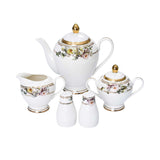Casa Blu Porcelain Dinner Set with Embossed Gold Decal Rim Shape, Set of 40 pcs