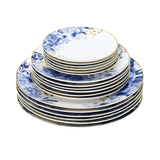 Casa Blu Dinner Set with On Glaze Decal Decoration Coupe Shape Set of 40 pcs
