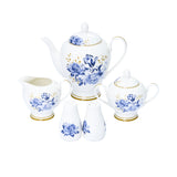 Casa Blu Dinner Set with On Glaze Decal Decoration Coupe Shape Set of 40 pcs