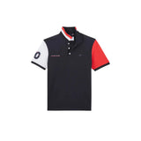 Eden Park Gents Red Colorblock Polo Shirt In Pique Cotton With Xv De France Embroidery