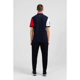 Eden Park Gents Red Colorblock Polo Shirt In Pique Cotton With Xv De France Embroidery