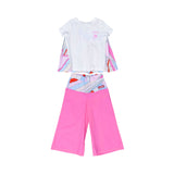 Emilio Pucci Kids Girl's White & Fuchsia Set of T-Shirt & Trouser