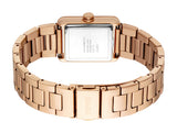 Esprit Ladies Rectangular Rose Gold-Tone Watch with Steel Bracelet