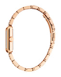 Esprit Ladies Rectangular Rose Gold-Tone Watch with Steel Bracelet