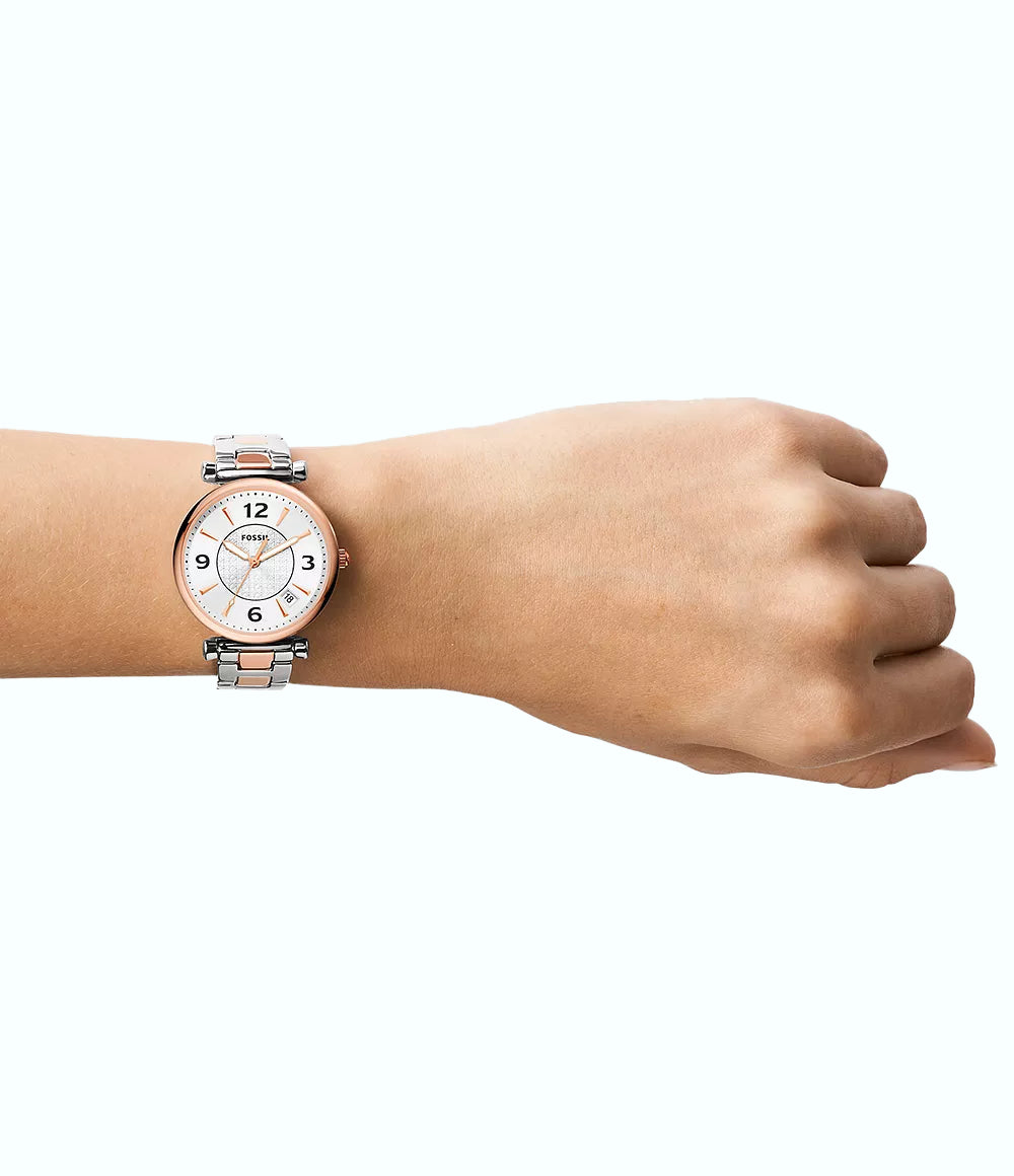 Fossil carlie two tone watch 2025