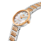 Guy Laroche Ariane Ladies White MOP Dial Rose Gold and Stainless Steel Watch