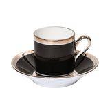 Richard Ginori Empire Countess Onyx Set Of 6 Coffee Cup & Saucer