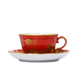Richard Ginori Oriente Italiano Rubrum Tea cup and saucer Antico Doccia shape