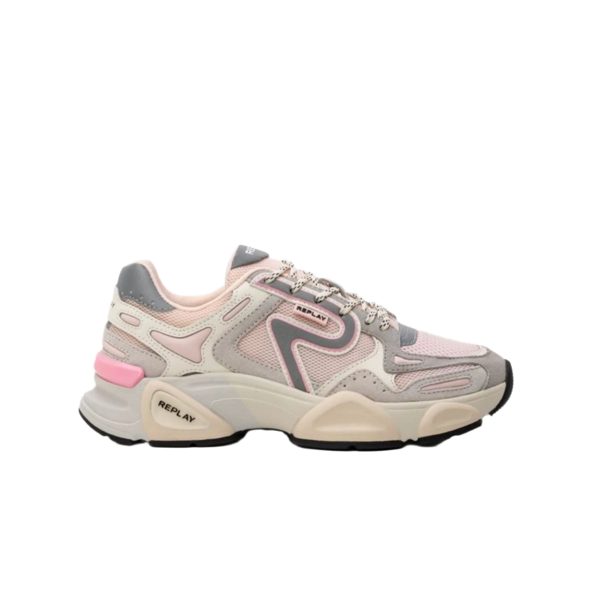 Replay Women s Destiny W Mix 2 Sneakers in Suede and Mesh Bluesalon