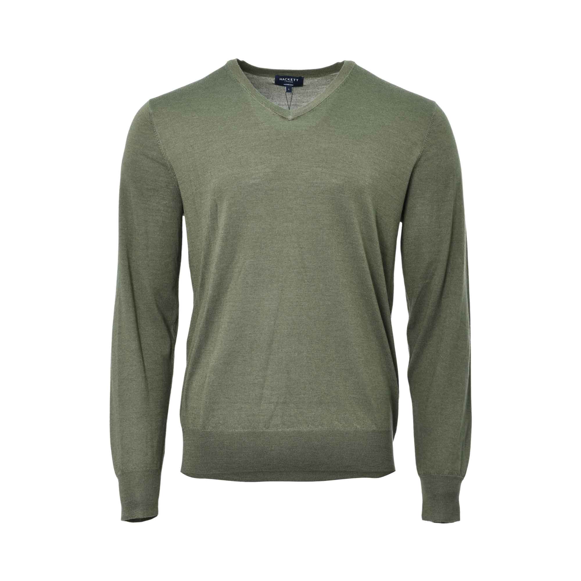 Hackett London Men's Green V-neck Knitwear – Bluesalon.com