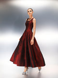 Velvety Couture Women's BELLE Maroon Oka Dress