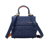 Kyra Women's Rubby S Ostrich Handbags Navy Blue