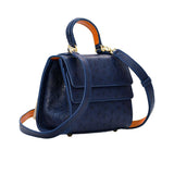 Kyra Women's Rubby S Ostrich Handbags Navy Blue