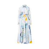 Leo Lin Women's Zara Shirt Midi Dress Tranquility Print