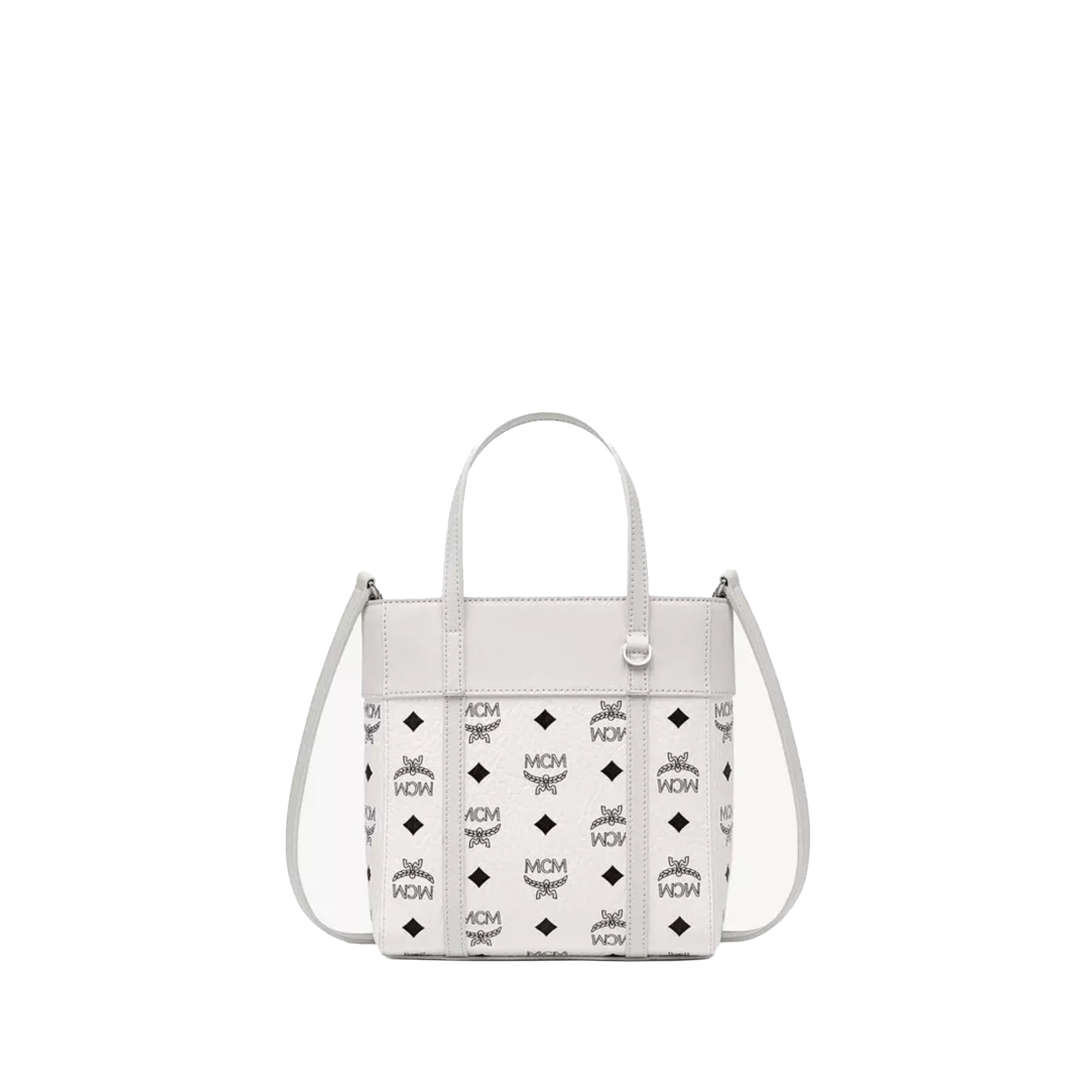 MCM Women s Aren Top Zip Shopper in Visetos Leather Mix Bluesalon