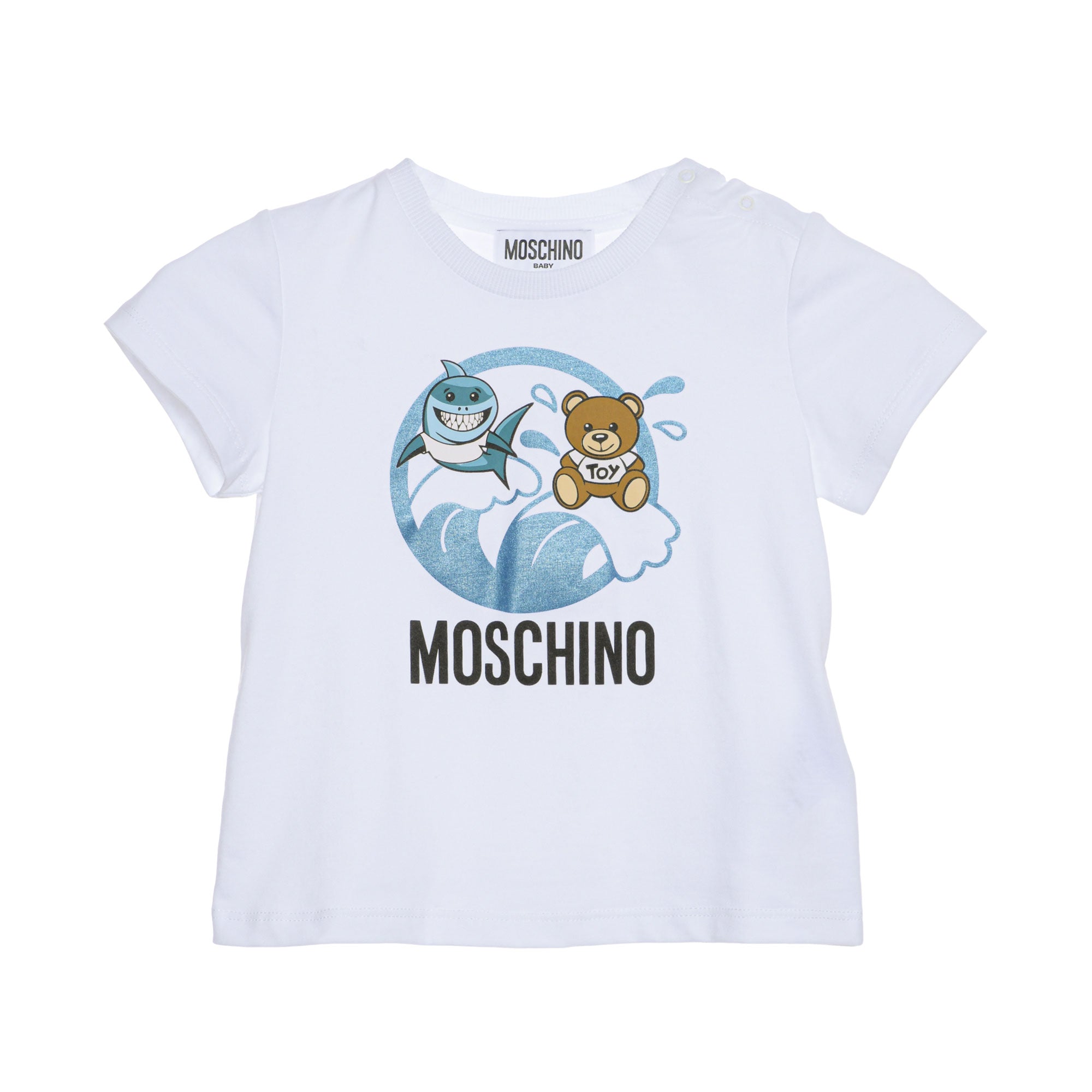 Baby cotton-blend top and leggings set in multicoloured - Moschino Kids