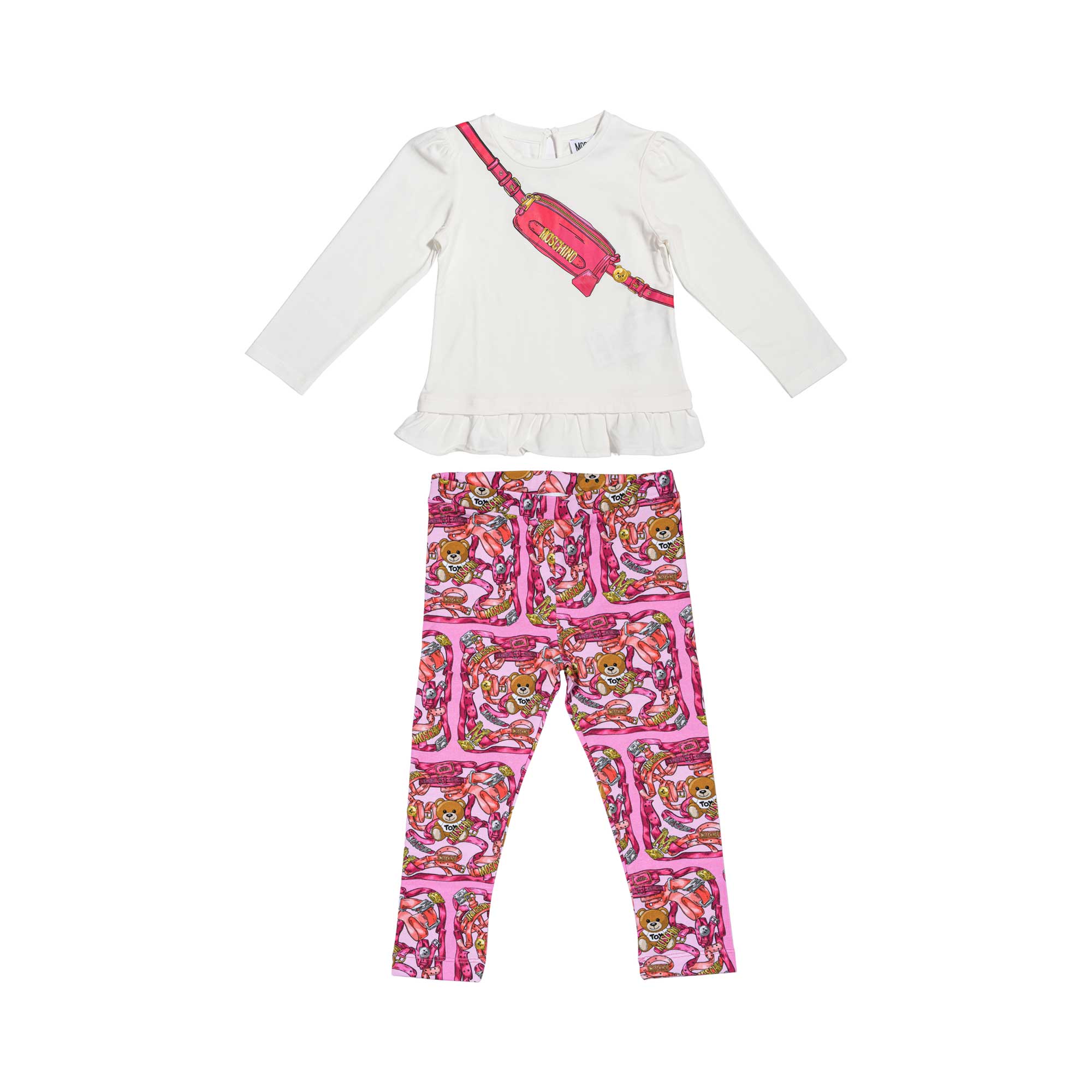 Moschino Kids logo-print leggings - Pink