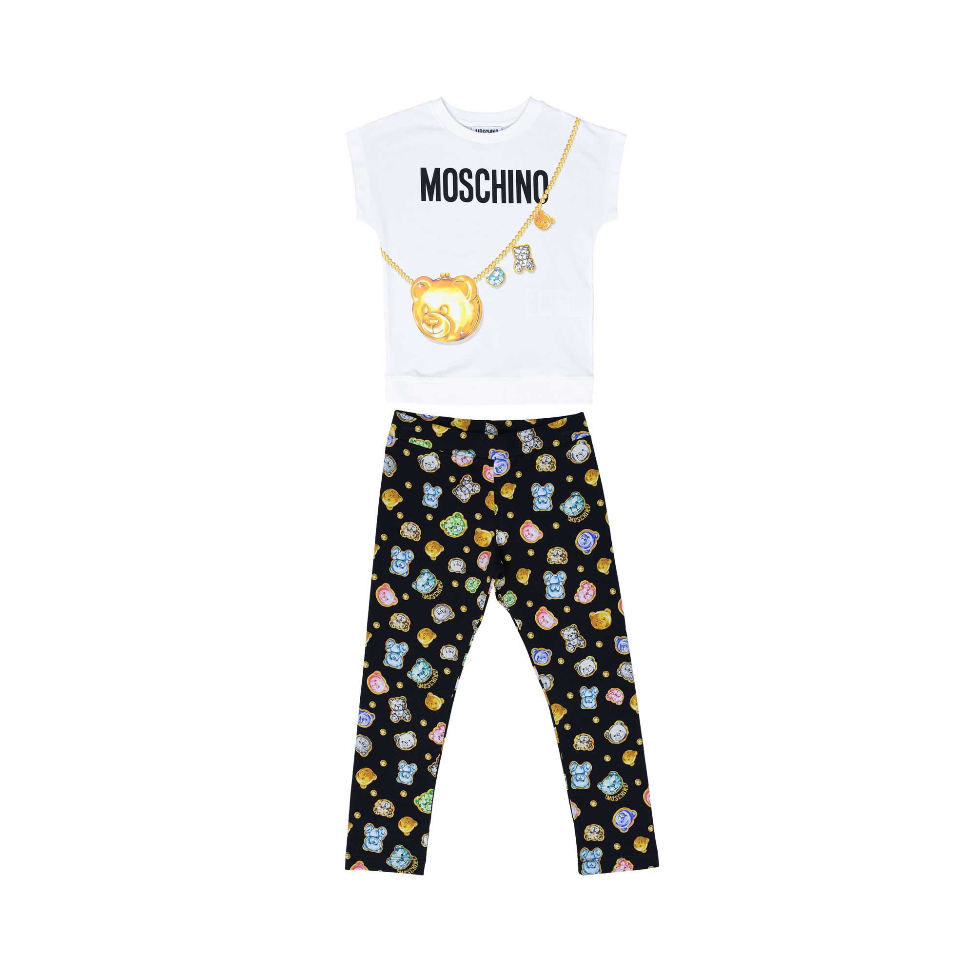 Moschino Kids Girl s Black White T Shirt Leggings Set Bluesalon