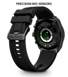 Police My Avatar Silver Matt and Glossy Black Silicone Unisex Smartwatch