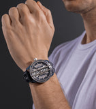 Police Fast Lane Gents Blue Leather Strap Watch