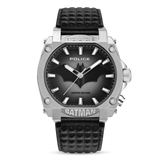 Police Forever Batman Gents Semi Transparent Black Dial Black Leather Strap Watch