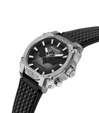 Police Forever Batman Gents Semi Transparent Black Dial Black Leather Strap Watch