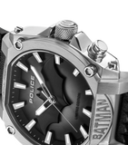Police Forever Batman Gents Semi Transparent Black Dial Black Leather Strap Watch