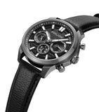 Police Rangy Gents Black Dial Black Leather Strap Watch