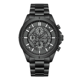 Police Burbank Gents Black Dial Black Stainless Steel Watch
