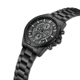 Police Burbank Gents Black Dial Black Stainless Steel Watch