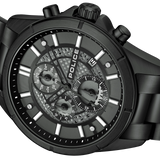 Police Burbank Gents Black Dial Black Stainless Steel Watch