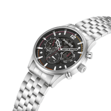 Police Driver II Gents Black Dial Stainless Steel Watch