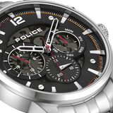 Police Driver II Gents Black Dial Stainless Steel Watch