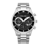 Police Driver II Gents Black Dial Stainless Steel Watch