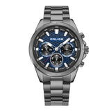 Police Malawi Gents Black & Blue Dial Gun Bracelet Watch